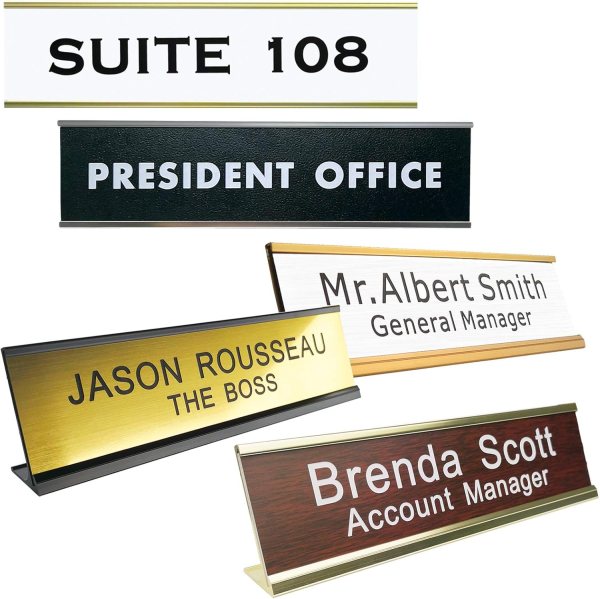 engraved office wall name plate