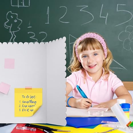 Educational tri-fold poster board for school projects, crafts, and presentations. Foldable, sturdy c.