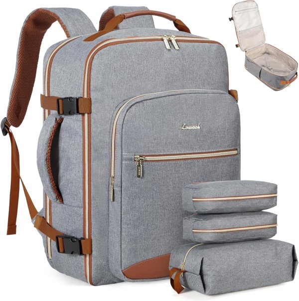 Waterproof airline approved carry-on backpack for women with packing cubes