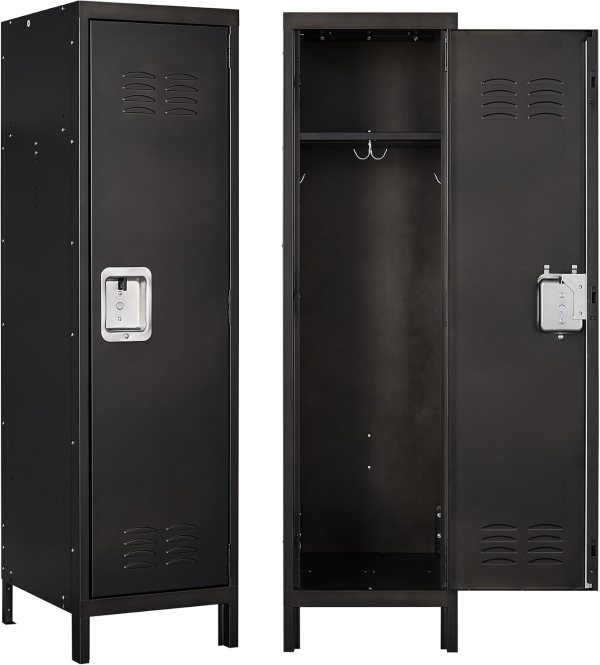 Steel Storage Locker for Home, Office, School, and Gym – Lockable Metal Storage Cabinet with Ventilation and Ample Organization Space