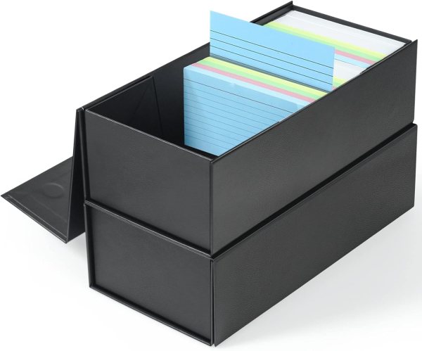 File Box Organizer for Index Cards, Notes, and Documents – Waterproof, Durable Storage Solution with Magnetic Closure