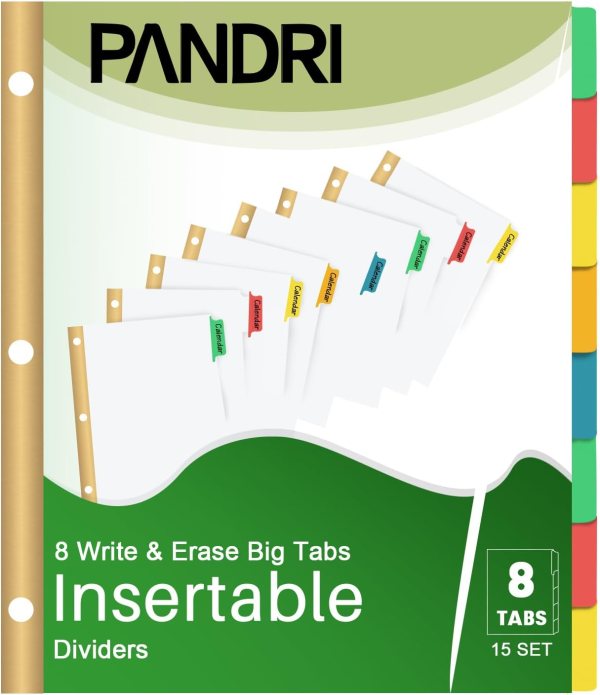 Paper Binder Divider Set – Color-Coded Dividers for Organizing Documents, Tabs for Office and School Use