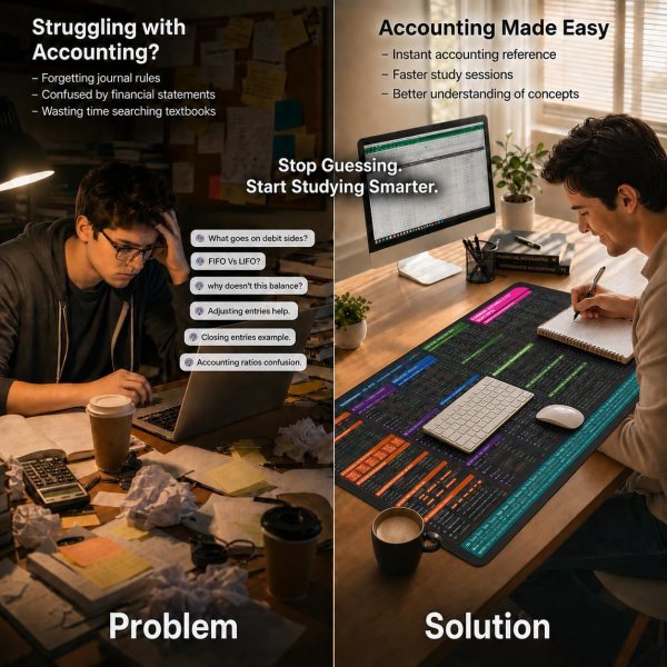 accounting cheat sheet desk mat