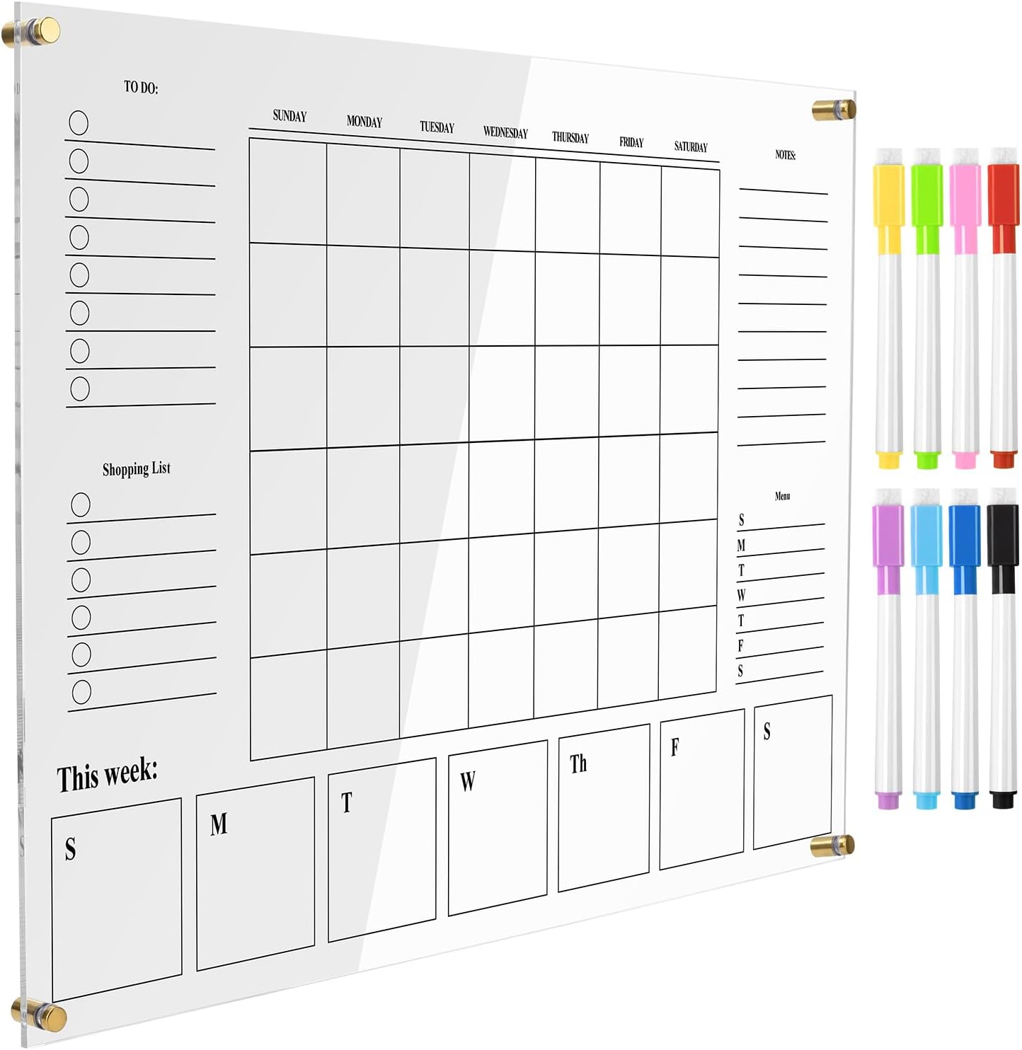Large Acrylic Wall Calendar