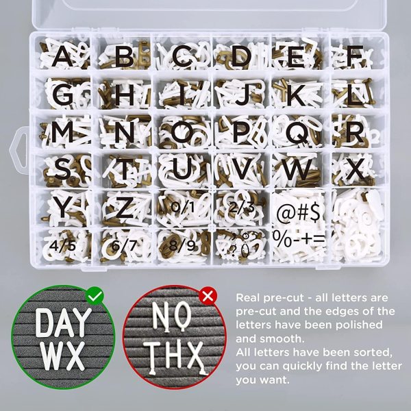 Assorted pre-cut letters, numbers, and emojis for felt letter boards.