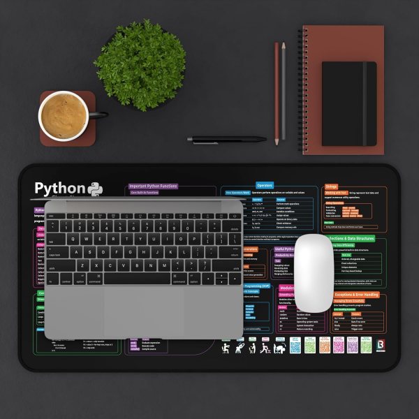 python cheat sheet desk mat