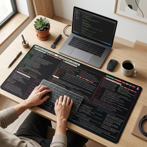 coding cheat sheet desk mat