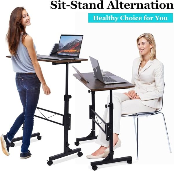 Rolling Desk Adjustable Height
