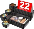 Drawer Dividers Set – Adjustable Desk Organizers for Office, Kitchen, Bathroom, and Craft Storage – 22 Pieces in 3 Sizes Drawer Dividers Set – Adjustable Desk Organizers for Office, Kitchen, Bathroom, and Craft Storage – 22 Pieces in 3 Sizes