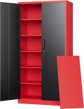 Metal Garage Storage Cabinets with Lock, Locker Organizer Steel Tool Cabinets,5 Adjustable Shelves 2 Doors for Home Office Metal Garage Storage Cabinets with Lock, Locker Organizer Steel Tool Cabinets,5 Adjustable Shelves 2 Doors for Home Office
