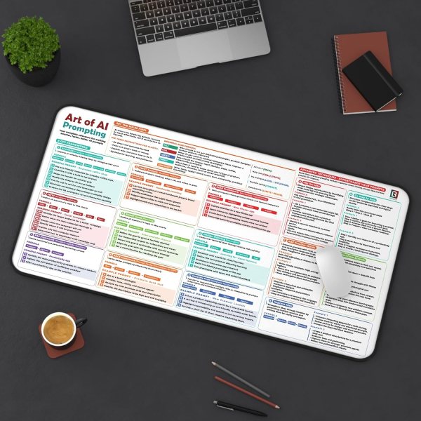 white ai desk mat