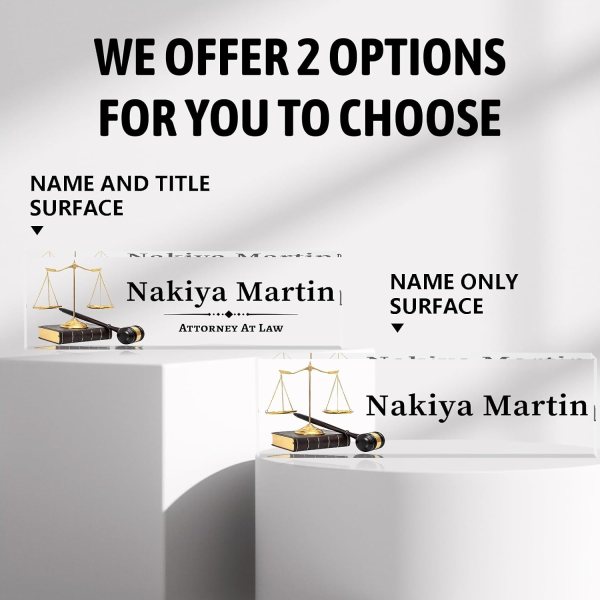custom lawyer desk name plate
