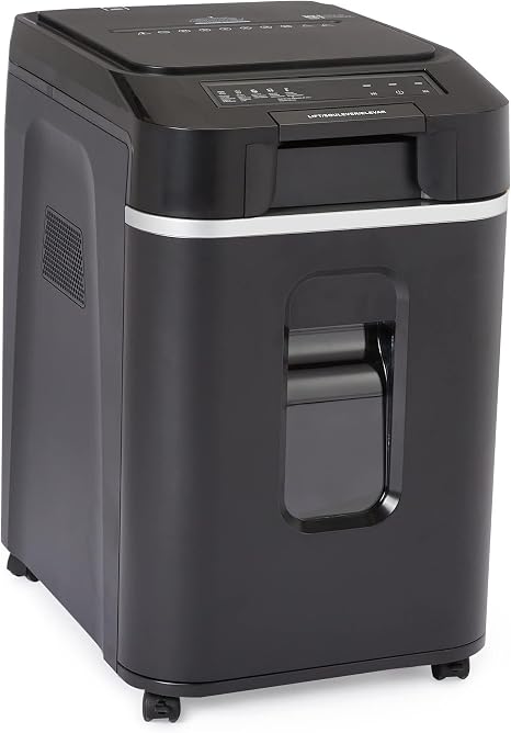 High-capacity security shredder with auto and manual feed.