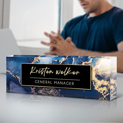 custom acrylic desk name plate