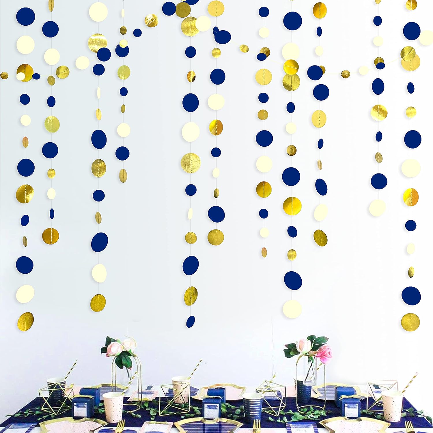 Royal Blue and Gold Party Garland Streamer – Perfect for Birthday, Wedding, Graduation, and Celebration Party Decorations