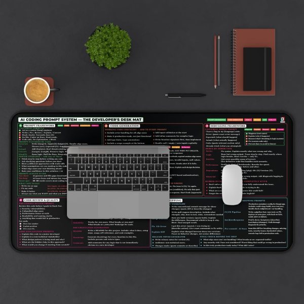 coding cheat sheet desk mat