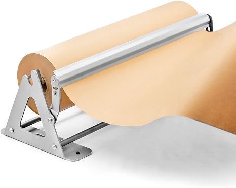 18 Inch Paper Roll Cutter and Dispenser – Heavy Duty, Wall Mountable, Non-Slip Paper Cutter for Kraft, Freezer, Butcher Paper Rolls