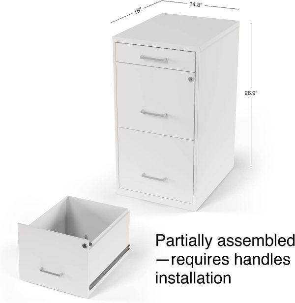 3-Drawer Metal Letter-Size Filing Cabinet.