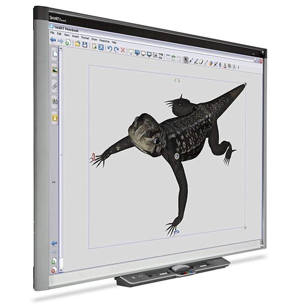 Interactive digital whiteboard with touchscreen functionality for presentations, learning, and colla.
