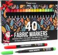 40 Fabric Markers Pens Set – Non Toxic, Indelible and Permanent Fabric Paint – Fine Point Tip Textile Marker Pen 40 Fabric Markers Pens Set – Non Toxic, Indelible and Permanent Fabric Paint – Fine Point Tip Textile Marker Pen