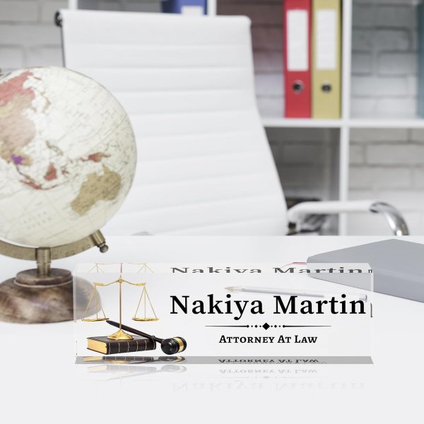 custom lawyer desk name plate