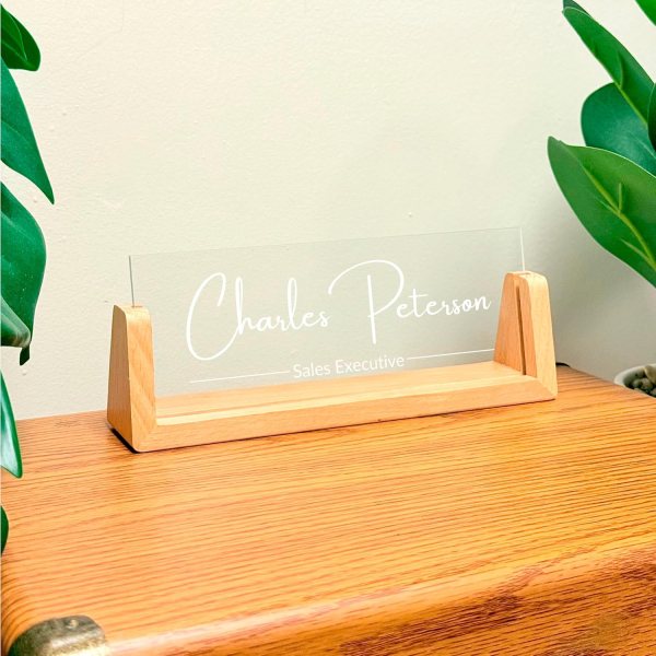 Custom desk name plate