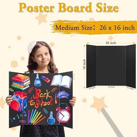 Black Tri-Fold Poster Board