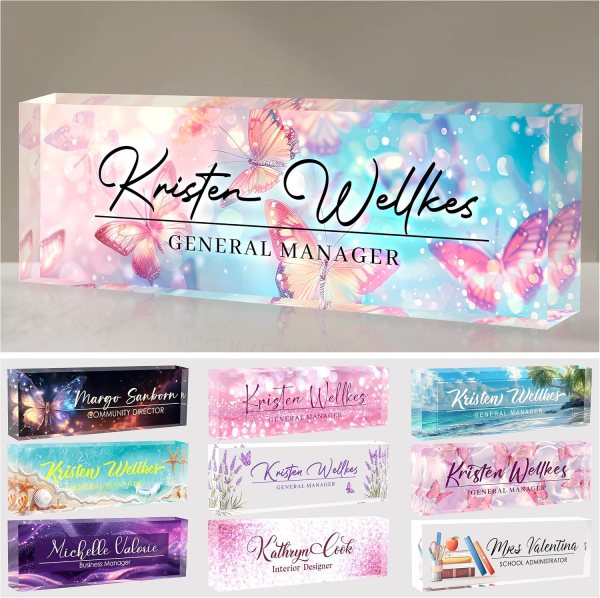custom acrylic desk name plate