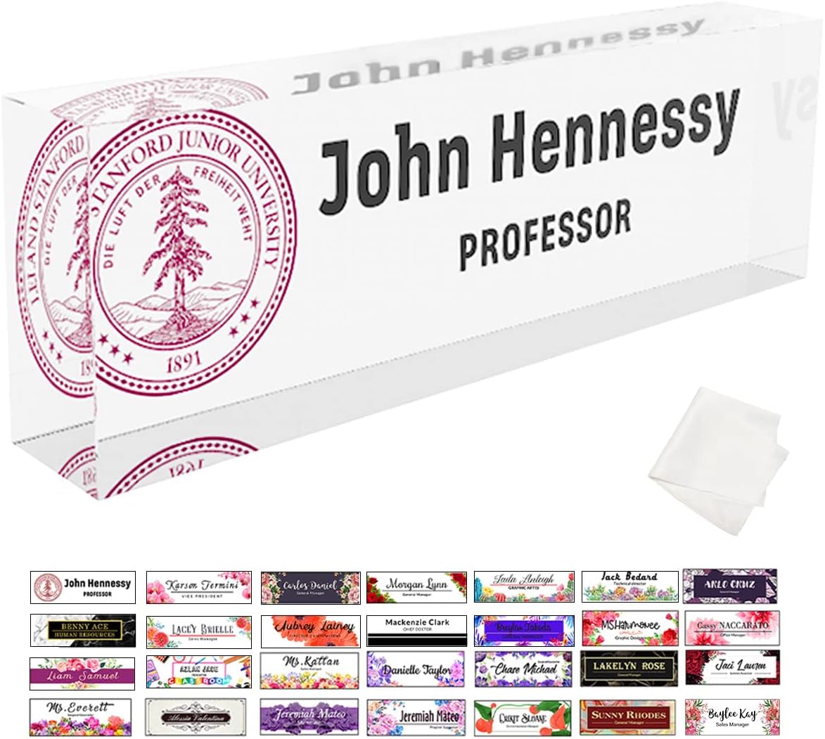 personalized desk name plate with logo