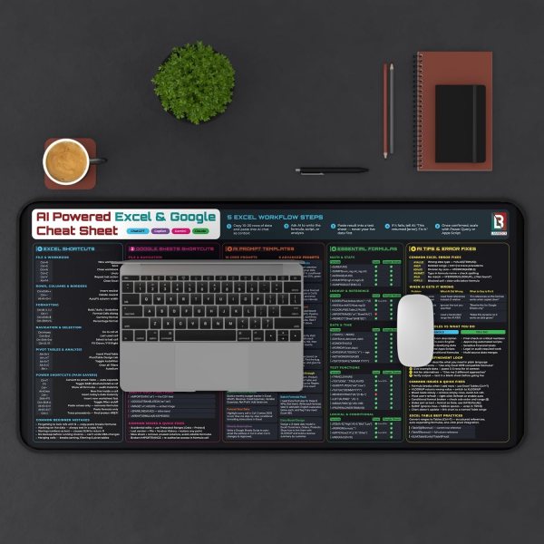 excel shortcut desk pad