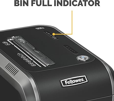 Crosscut shredder with 18-sheet capacity and SafeSense technology.