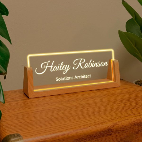 Custom desk name plate