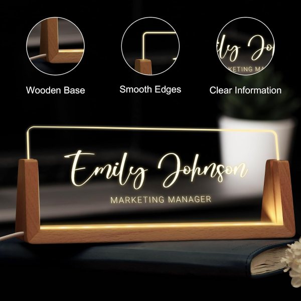personalized LED desk name plate