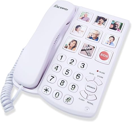 Senior Landline Phone with One-Touch Dialing, Hands-Free Calling, and Adjustable Volume for Easy Communication