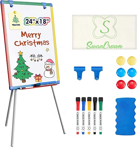 Adjustable Magnetic Whiteboard Easel with Stand – Portable Dry Erase Board for Kids, Offices & Schools