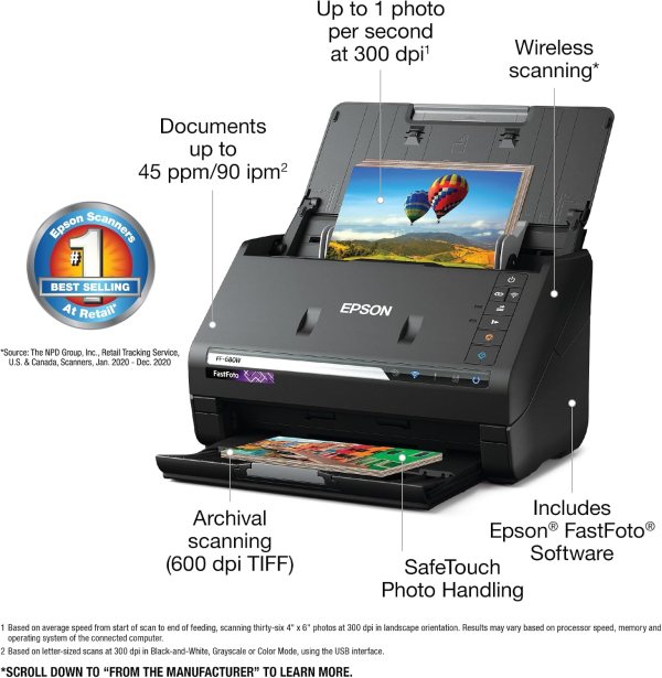 High-Speed Personal Photo Scanner with Wireless Connectivity.