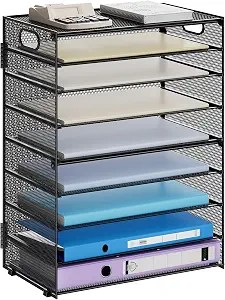 Portable Paper Organizer – 9-Tier Desktop File Organizer with Handle for Efficient Paper Sorting and Storage