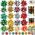 Christmas Bows Gift Wrapping Kit with Self Adhesive Bows, Curling Ribbons, and Decorative Supplies for Holiday Presents Christmas Bows Gift Wrapping Kit with Self Adhesive Bows, Curling Ribbons, and Decorative Supplies for Holiday Presents