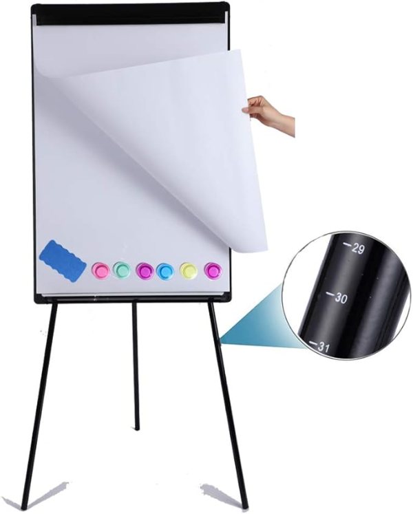 Adjustable Whiteboard Easel – Portable Flipchart Dry Erase Stand for Presentations & Meetings