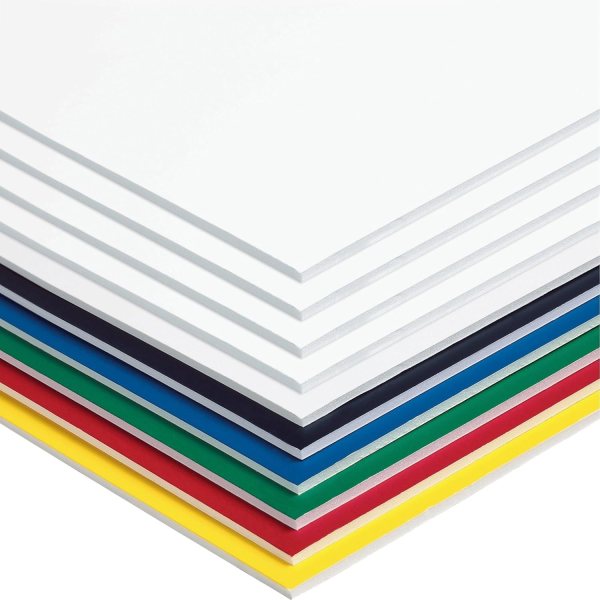 Colored Foam Board Assorted 6-Pack, Fade-Resistant, 3/16” Thick for Crafts, Framing, School Projects, and Displays