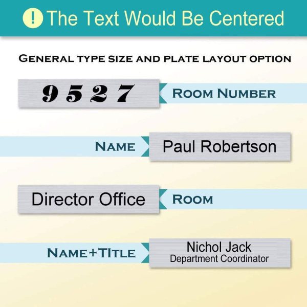 engraved office wall name plate