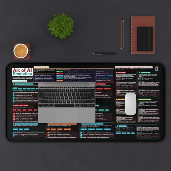 AI prompts desk mat