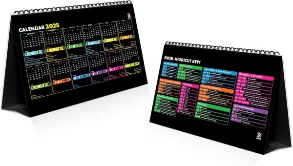 Excel Cheat Sheet Desk Calendar 2025