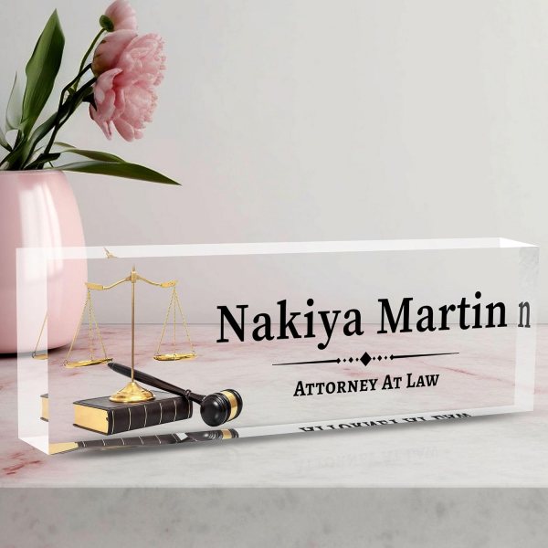 custom lawyer desk name plate