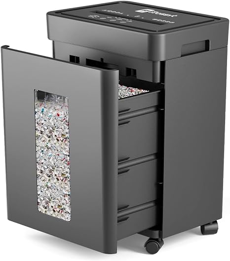 Document Shredder – High-Security P-4 Level, Quiet Operation, Jam-Free, Fast Shredding for Paper, Credit Cards, and Staples
