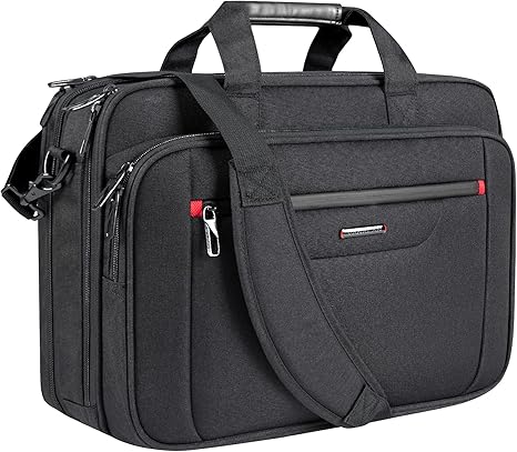 Laptop Briefcase for 17.3-inch Laptop, Expandable Water-Repellent Messenger Bag for Business & Travel
