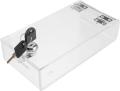 Clear cell phone locker with key lock for secure device storage.