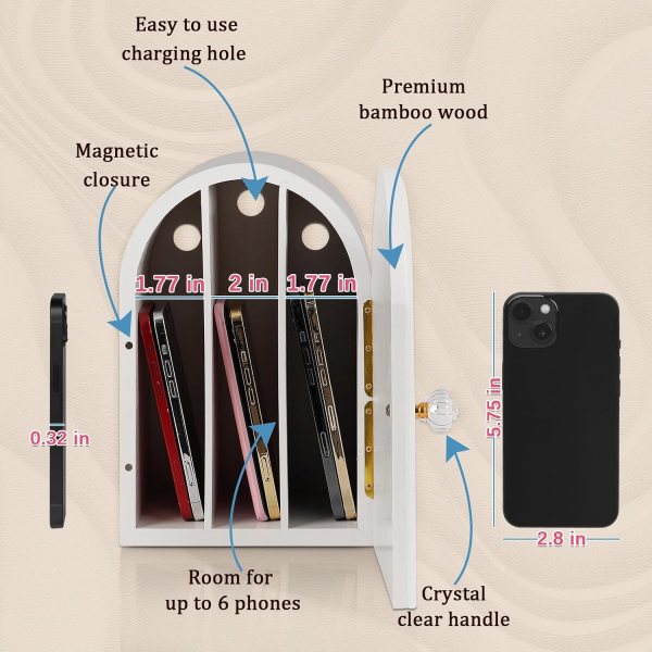 white bamboo phone box for family time