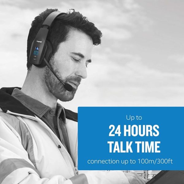 Wireless Bluetooth Headset with Noise Cancellation and 24-Hour Battery.