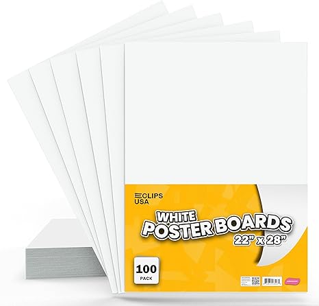 White Poster Paper for School Projects, Arts & Crafts – Durable Craft Poster Boards for Signs and Posters